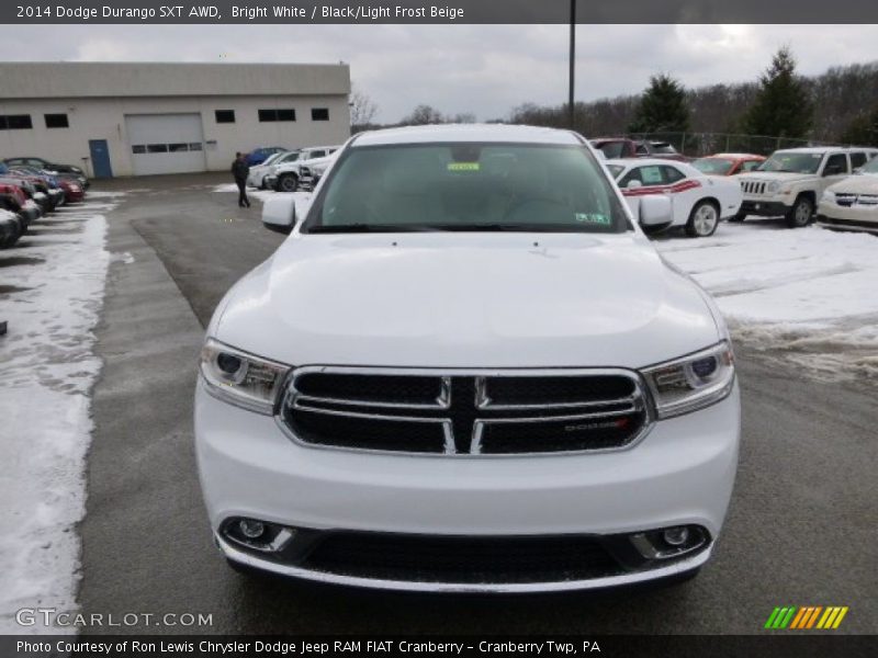 Bright White / Black/Light Frost Beige 2014 Dodge Durango SXT AWD