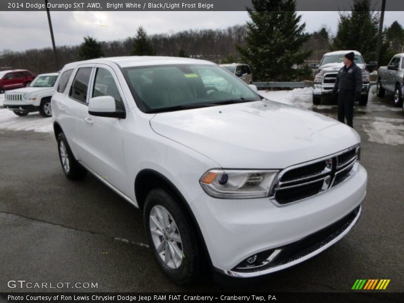 Bright White / Black/Light Frost Beige 2014 Dodge Durango SXT AWD