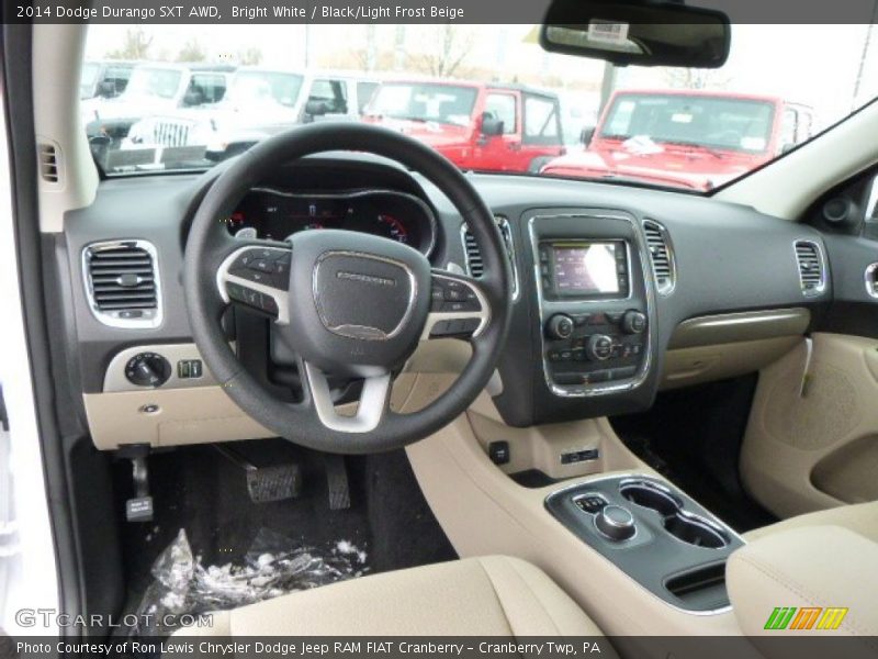 Bright White / Black/Light Frost Beige 2014 Dodge Durango SXT AWD
