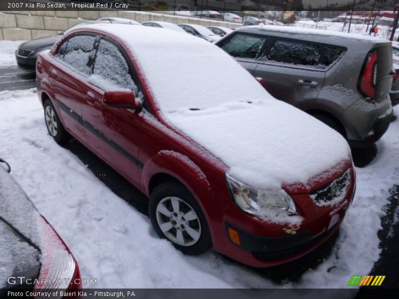 Tropical Red / Gray 2007 Kia Rio Sedan
