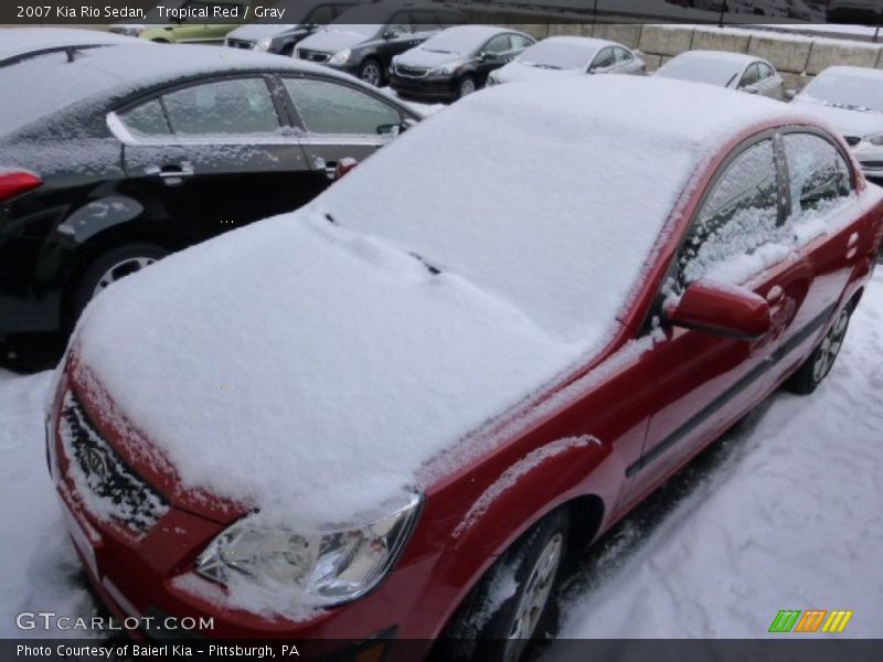 Tropical Red / Gray 2007 Kia Rio Sedan