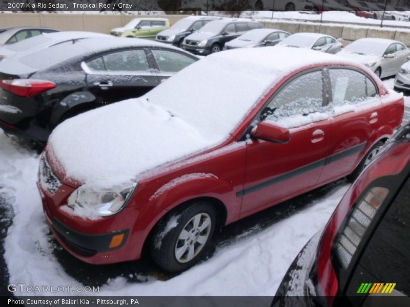 Tropical Red / Gray 2007 Kia Rio Sedan
