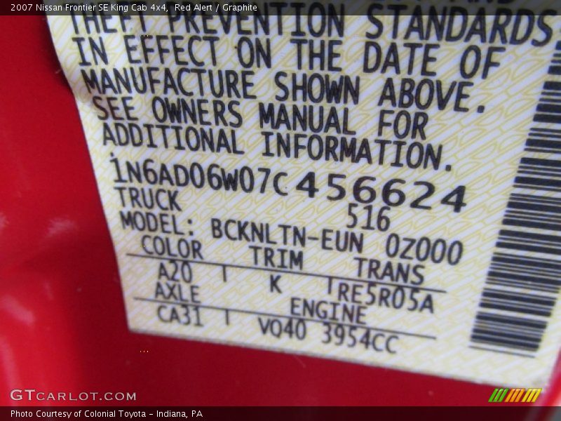 Red Alert / Graphite 2007 Nissan Frontier SE King Cab 4x4