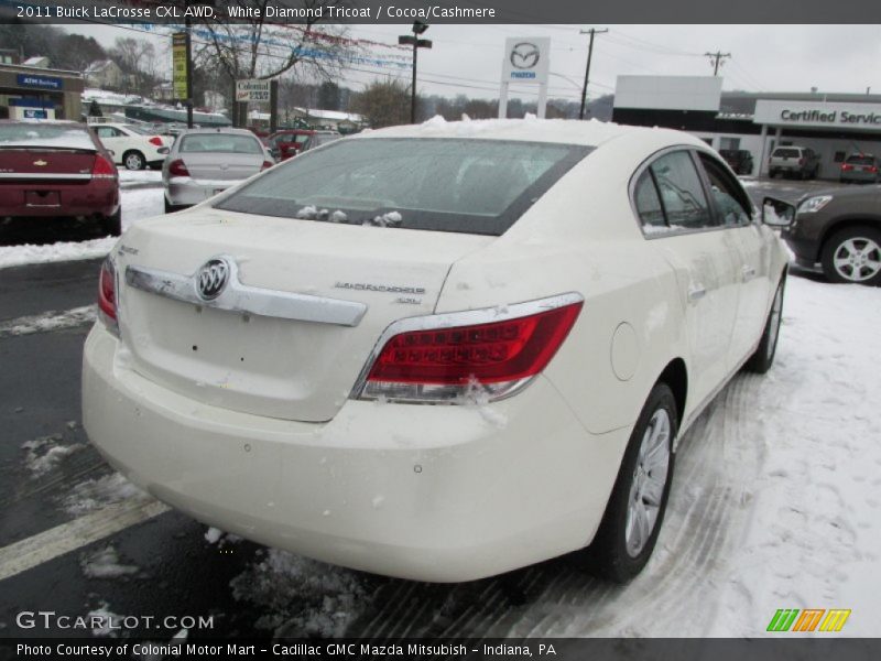 White Diamond Tricoat / Cocoa/Cashmere 2011 Buick LaCrosse CXL AWD