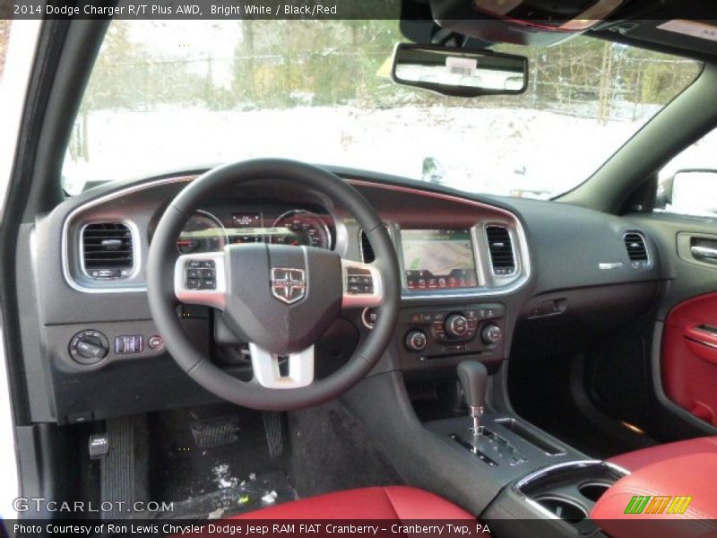 Bright White / Black/Red 2014 Dodge Charger R/T Plus AWD