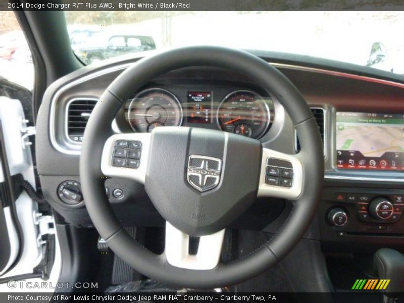 Bright White / Black/Red 2014 Dodge Charger R/T Plus AWD