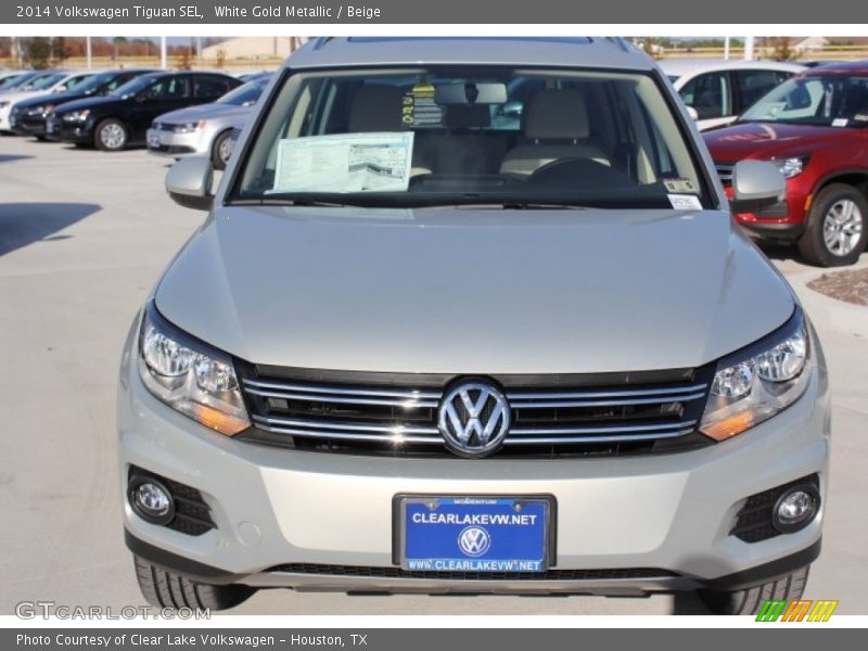 White Gold Metallic / Beige 2014 Volkswagen Tiguan SEL