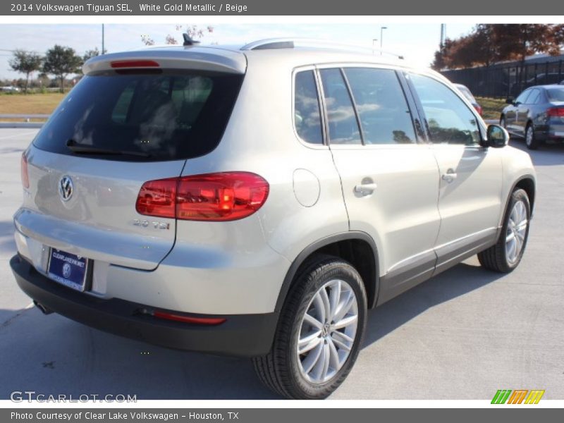 White Gold Metallic / Beige 2014 Volkswagen Tiguan SEL