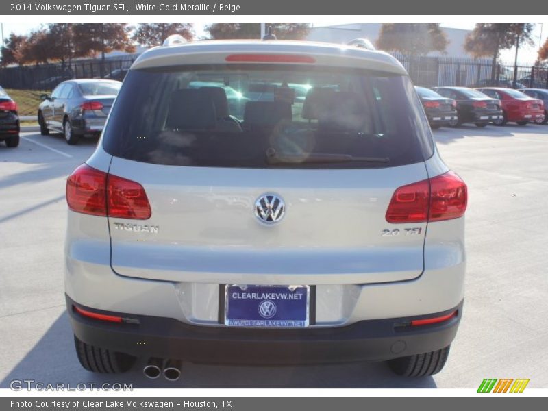 White Gold Metallic / Beige 2014 Volkswagen Tiguan SEL
