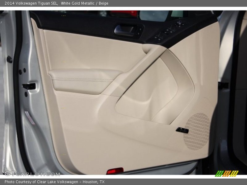 White Gold Metallic / Beige 2014 Volkswagen Tiguan SEL