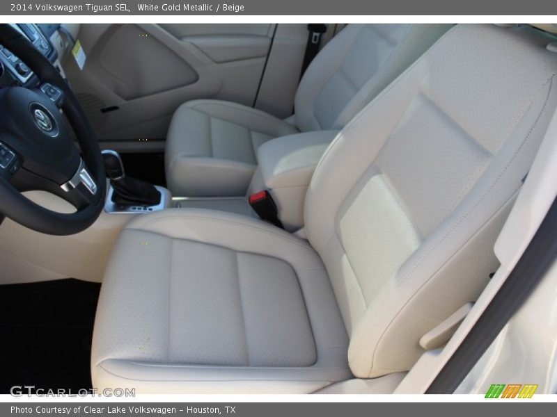 White Gold Metallic / Beige 2014 Volkswagen Tiguan SEL