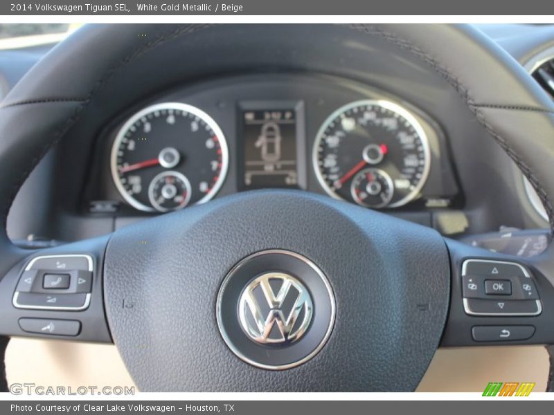 White Gold Metallic / Beige 2014 Volkswagen Tiguan SEL