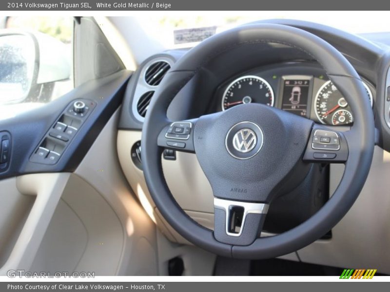 White Gold Metallic / Beige 2014 Volkswagen Tiguan SEL