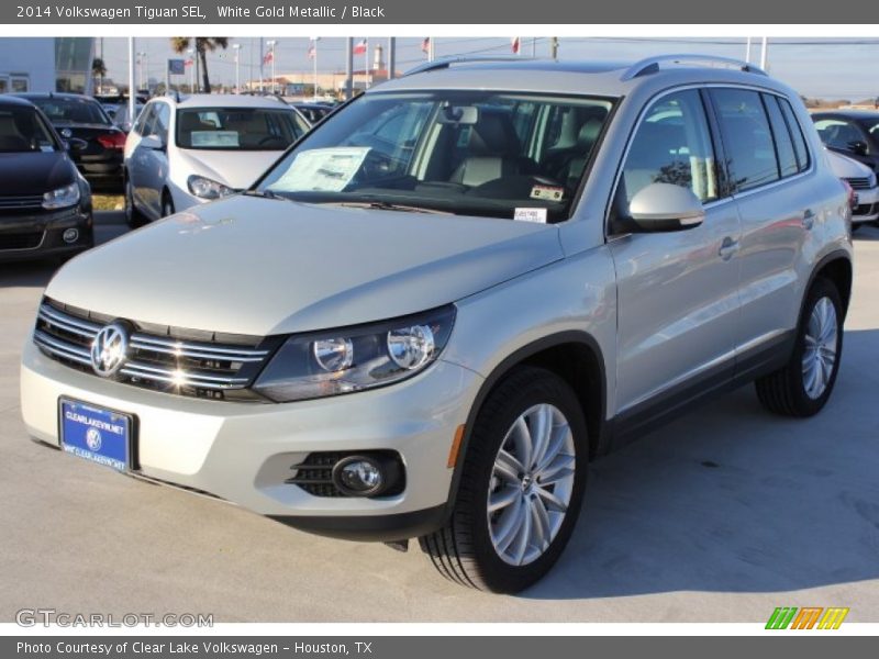 White Gold Metallic / Black 2014 Volkswagen Tiguan SEL