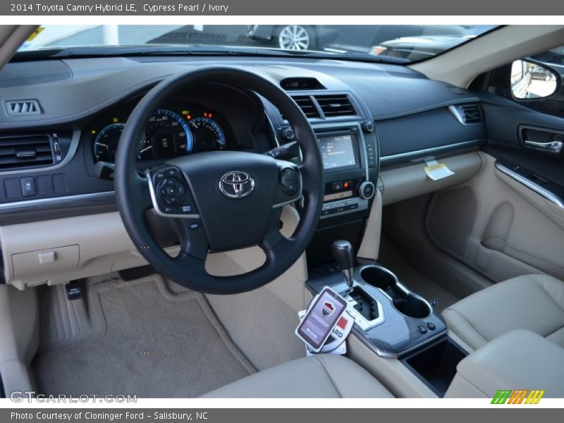 Cypress Pearl / Ivory 2014 Toyota Camry Hybrid LE