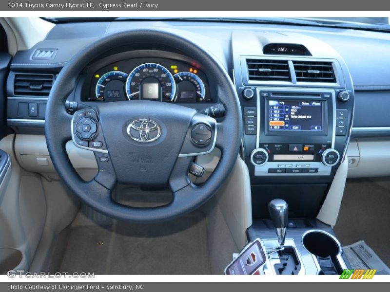 Cypress Pearl / Ivory 2014 Toyota Camry Hybrid LE