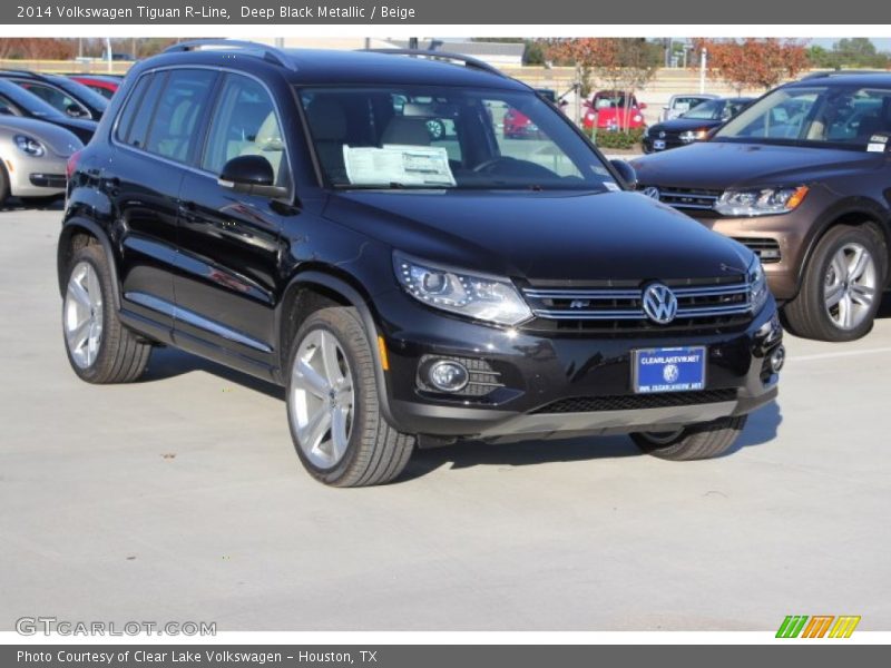Deep Black Metallic / Beige 2014 Volkswagen Tiguan R-Line