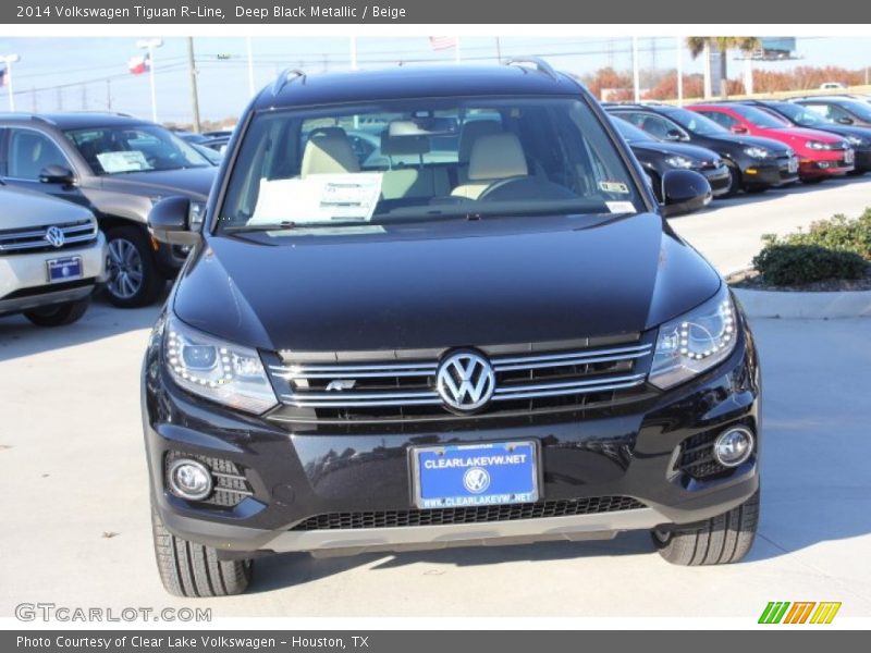 Deep Black Metallic / Beige 2014 Volkswagen Tiguan R-Line