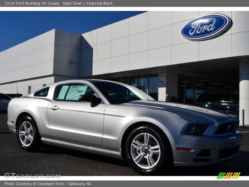 Ingot Silver / Charcoal Black 2014 Ford Mustang V6 Coupe