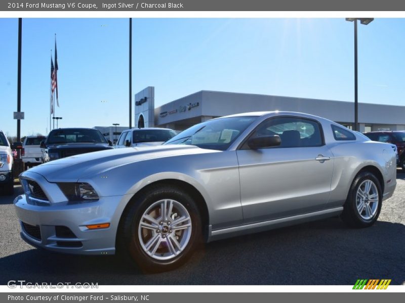 Ingot Silver / Charcoal Black 2014 Ford Mustang V6 Coupe