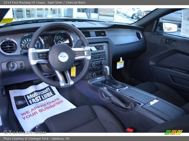 Ingot Silver / Charcoal Black 2014 Ford Mustang V6 Coupe