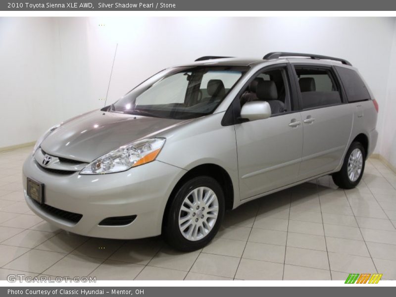 Silver Shadow Pearl / Stone 2010 Toyota Sienna XLE AWD