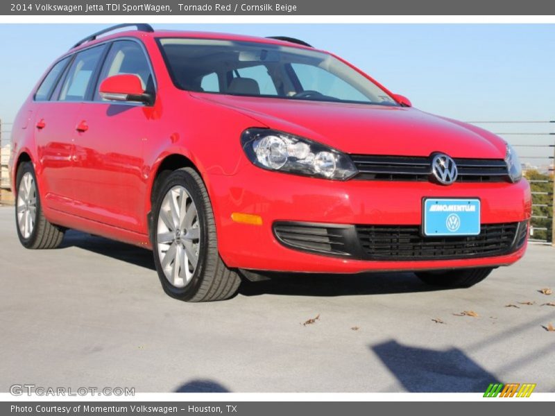 Tornado Red / Cornsilk Beige 2014 Volkswagen Jetta TDI SportWagen