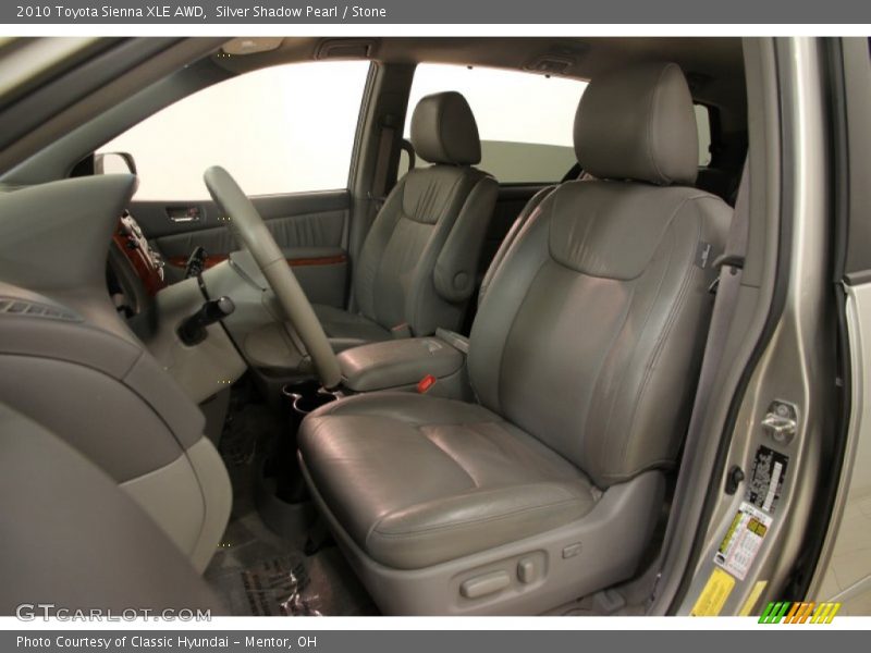 Silver Shadow Pearl / Stone 2010 Toyota Sienna XLE AWD