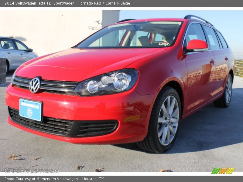 Tornado Red / Cornsilk Beige 2014 Volkswagen Jetta TDI SportWagen