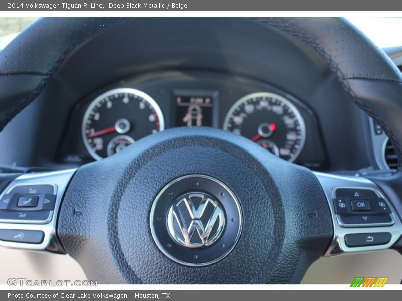 Deep Black Metallic / Beige 2014 Volkswagen Tiguan R-Line