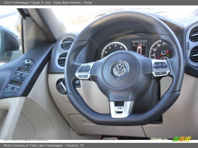 Deep Black Metallic / Beige 2014 Volkswagen Tiguan R-Line