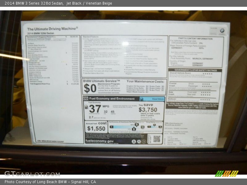 Jet Black / Venetian Beige 2014 BMW 3 Series 328d Sedan