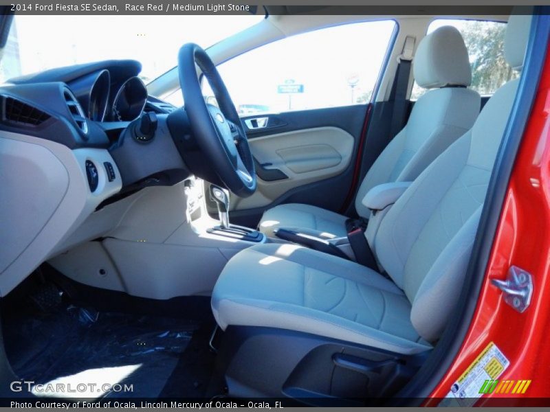 Race Red / Medium Light Stone 2014 Ford Fiesta SE Sedan