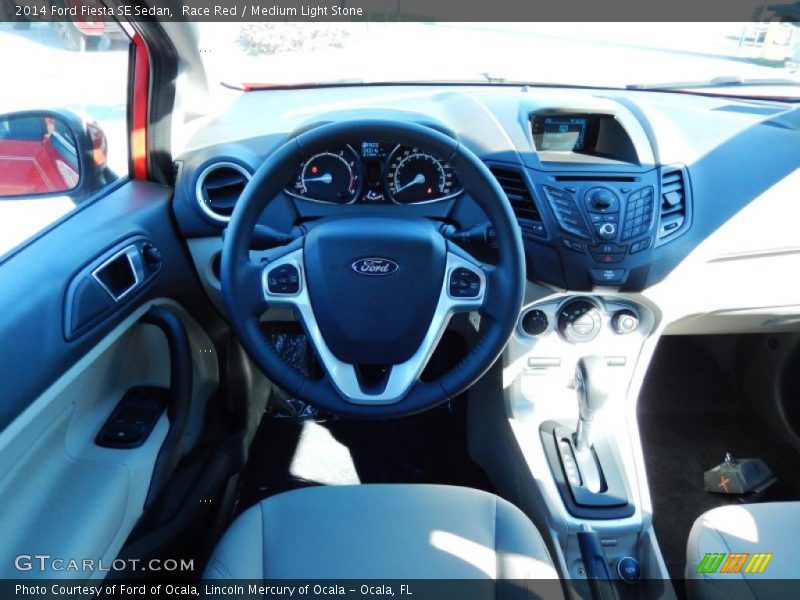 Race Red / Medium Light Stone 2014 Ford Fiesta SE Sedan