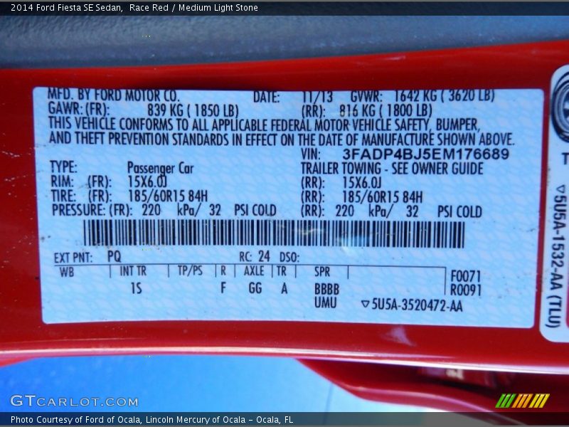 Race Red / Medium Light Stone 2014 Ford Fiesta SE Sedan