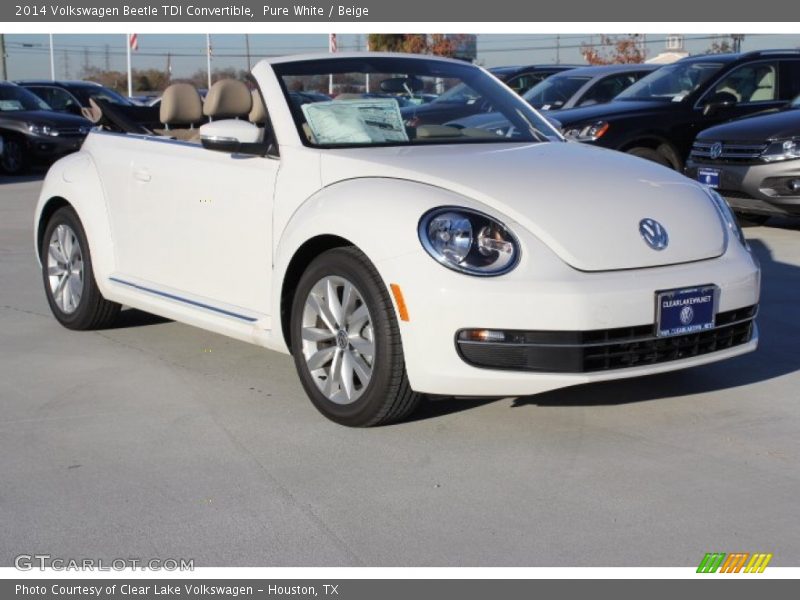 Pure White / Beige 2014 Volkswagen Beetle TDI Convertible