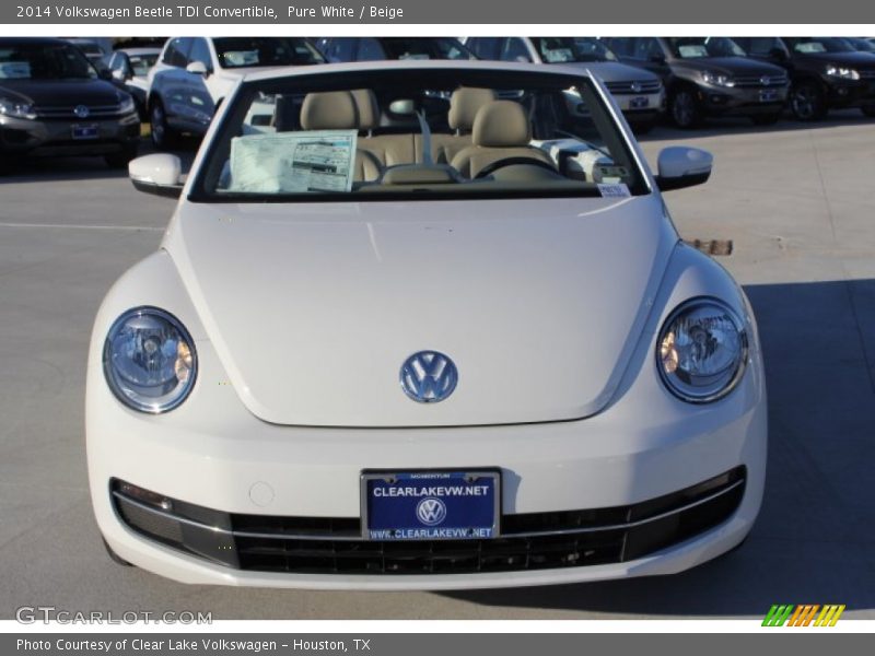 Pure White / Beige 2014 Volkswagen Beetle TDI Convertible
