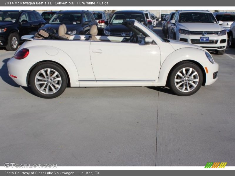 Pure White / Beige 2014 Volkswagen Beetle TDI Convertible