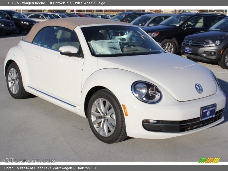 Pure White / Beige 2014 Volkswagen Beetle TDI Convertible