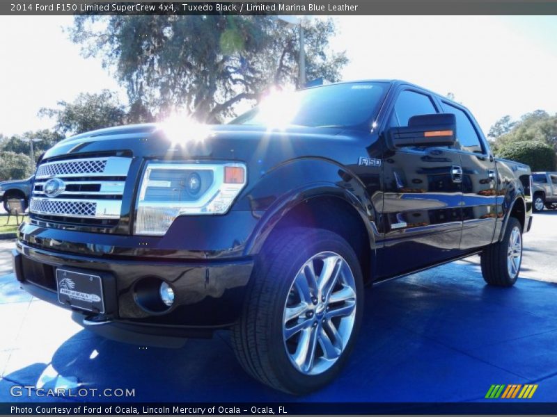 Tuxedo Black / Limited Marina Blue Leather 2014 Ford F150 Limited SuperCrew 4x4