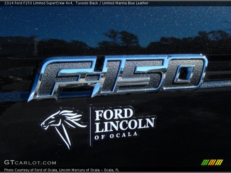 Tuxedo Black / Limited Marina Blue Leather 2014 Ford F150 Limited SuperCrew 4x4