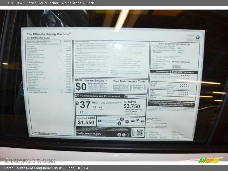 Alpine White / Black 2014 BMW 3 Series 328d Sedan