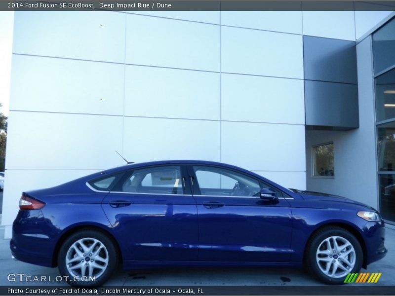 Deep Impact Blue / Dune 2014 Ford Fusion SE EcoBoost