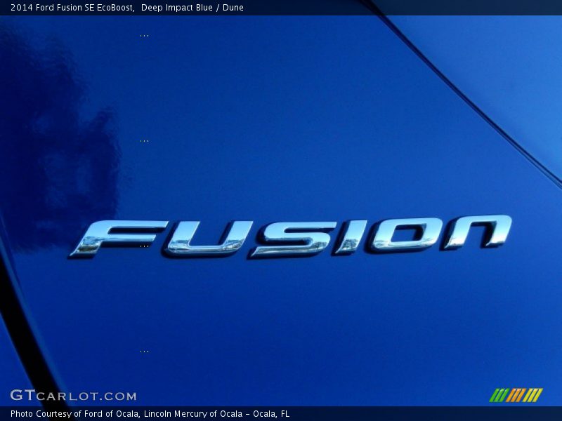 Deep Impact Blue / Dune 2014 Ford Fusion SE EcoBoost
