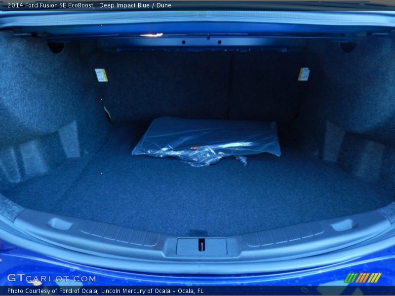Deep Impact Blue / Dune 2014 Ford Fusion SE EcoBoost