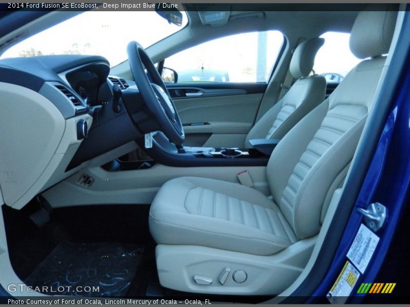 Deep Impact Blue / Dune 2014 Ford Fusion SE EcoBoost