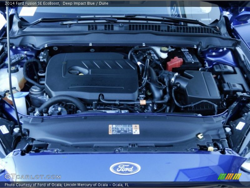 Deep Impact Blue / Dune 2014 Ford Fusion SE EcoBoost