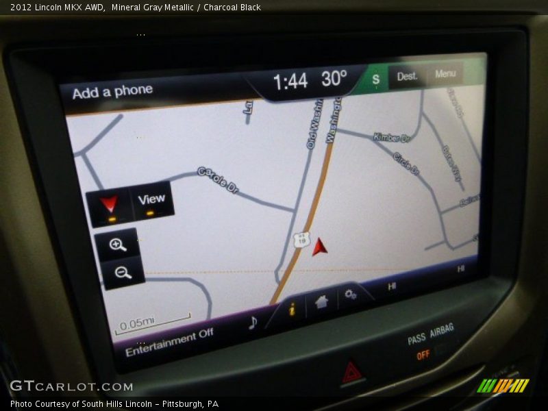 Mineral Gray Metallic / Charcoal Black 2012 Lincoln MKX AWD