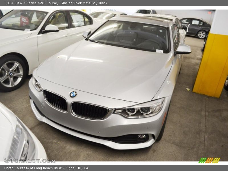 Glacier Silver Metallic / Black 2014 BMW 4 Series 428i Coupe