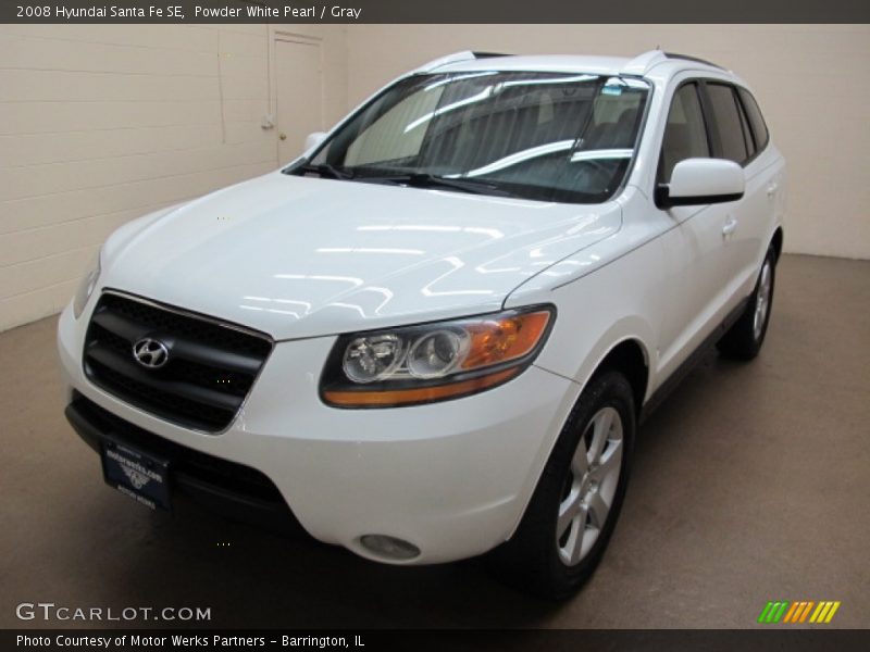 Powder White Pearl / Gray 2008 Hyundai Santa Fe SE